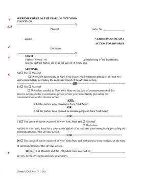 First page of the Verified Complaint form