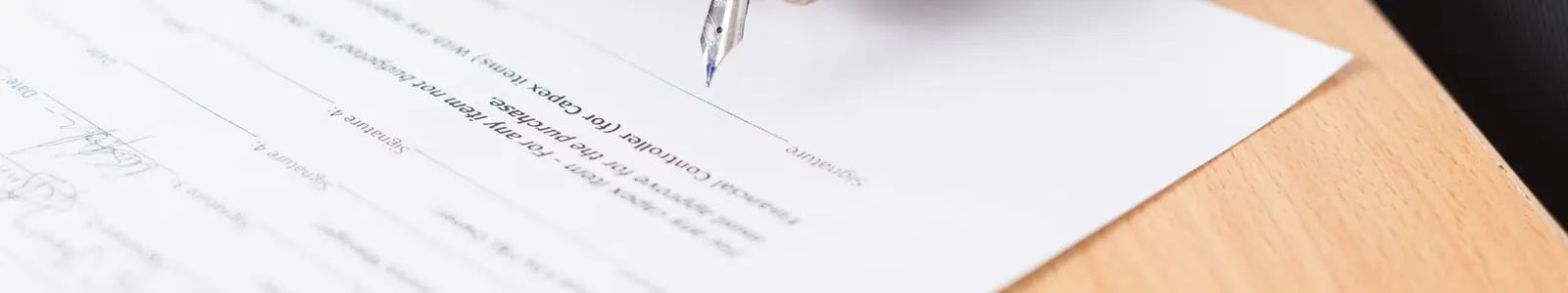 A completed and stamped court document set